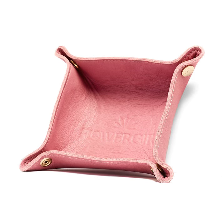 Flower Girl Pink Leather Rolling Tray